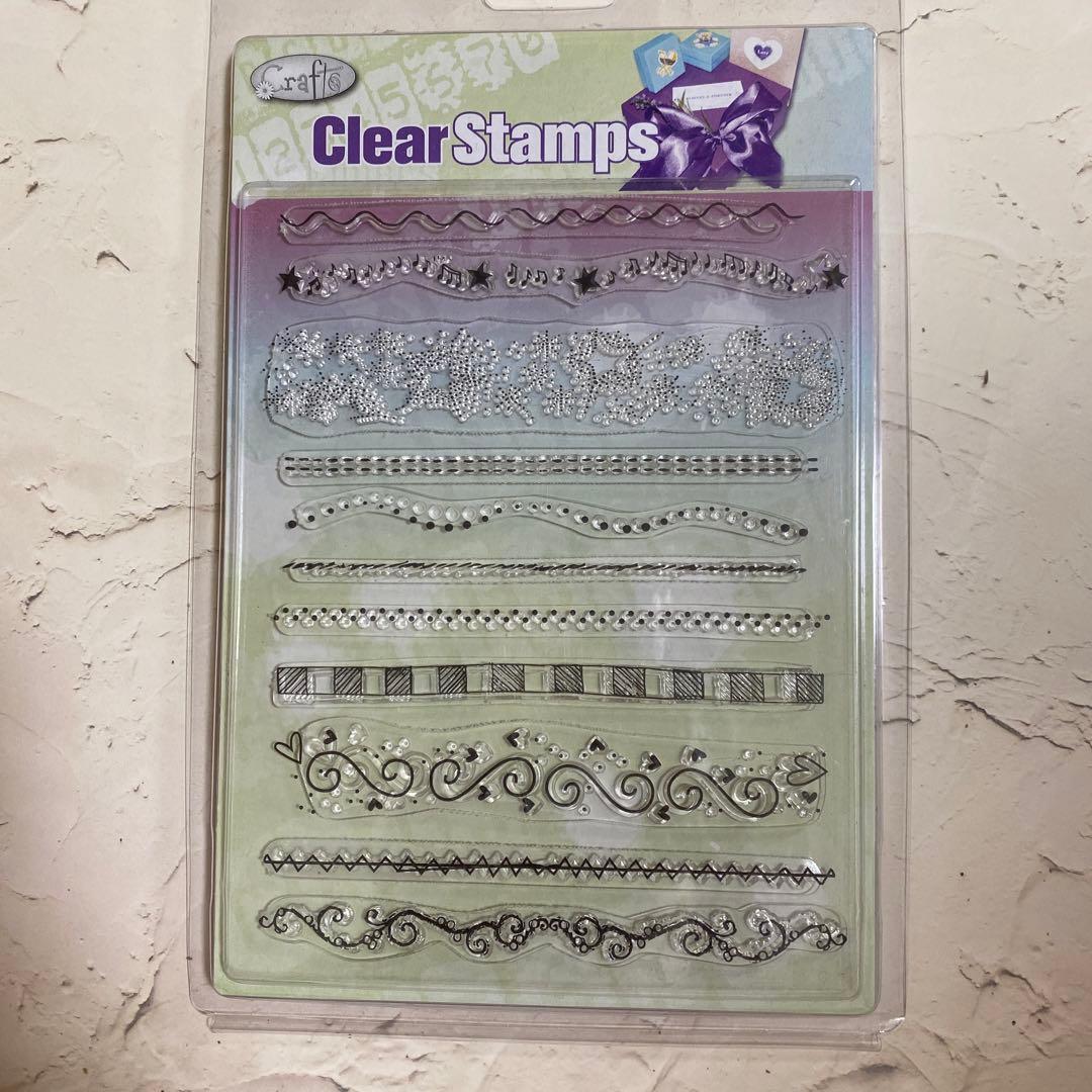 クリアスタンプホルダー　大中小3種類　＋　クリアスタンプ 8枚　まとめ売り