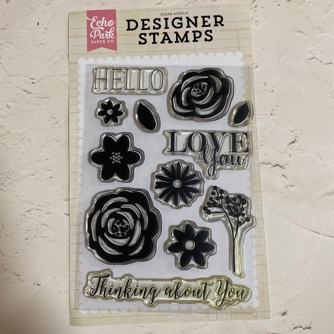 クリアスタンプホルダー　大中小3種類　＋　クリアスタンプ 8枚　まとめ売り