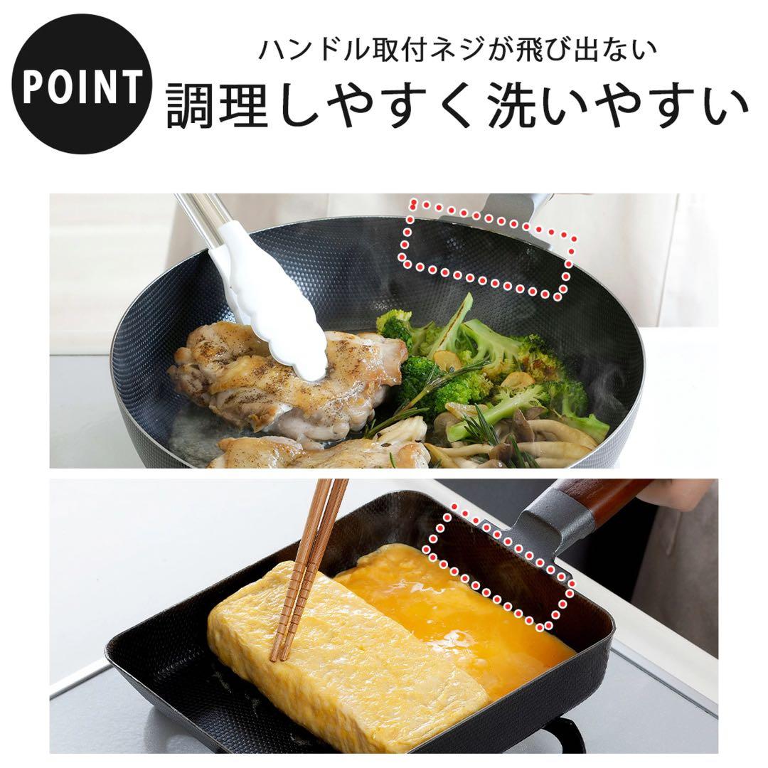 新潟 燕三条製 フライパンセット（鉄製いため鍋28cm&玉子焼）/HI,ガス