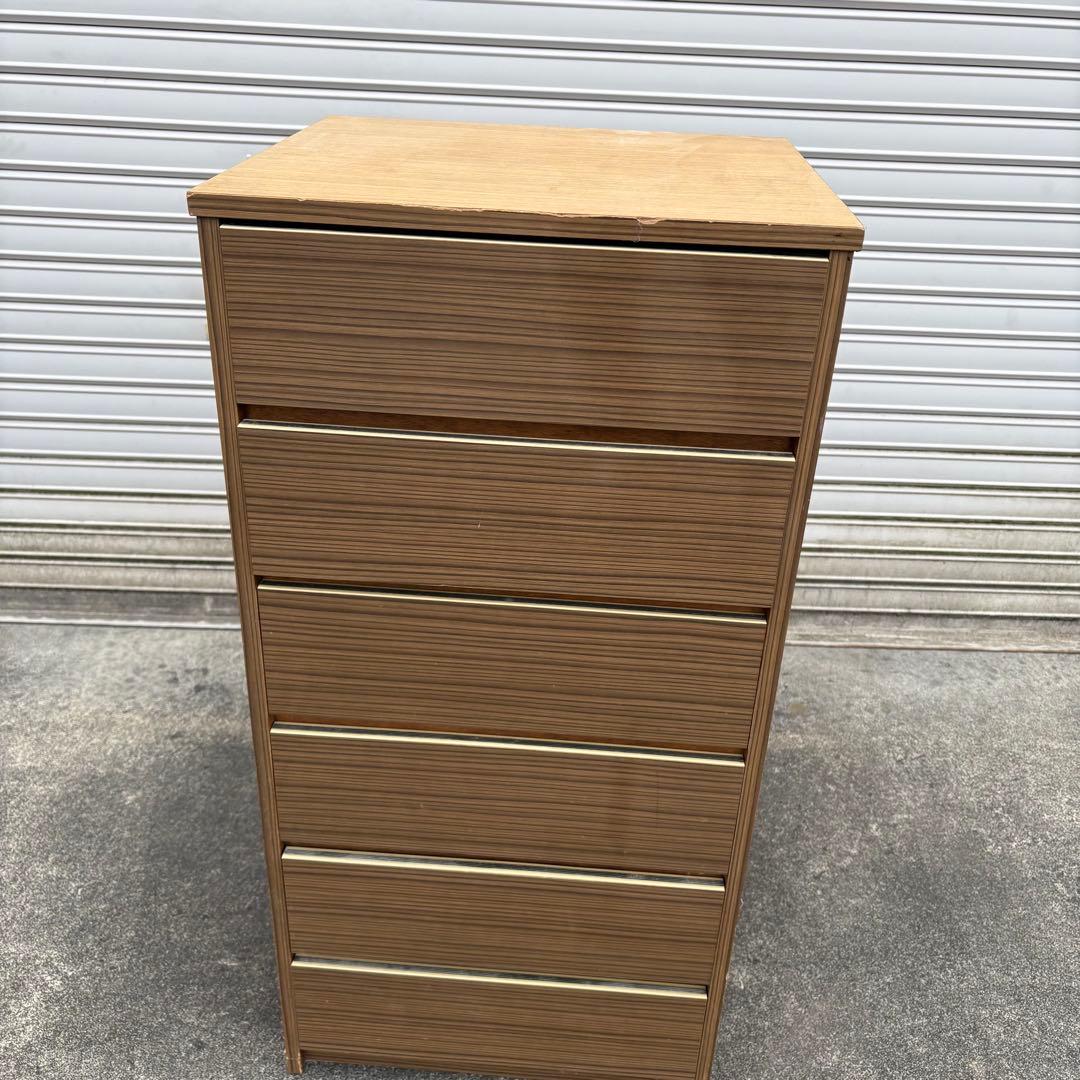 昭和レトロ 6段チェスト 木目調 タンス 引き出し収納 レトロ家具 古家具古道具