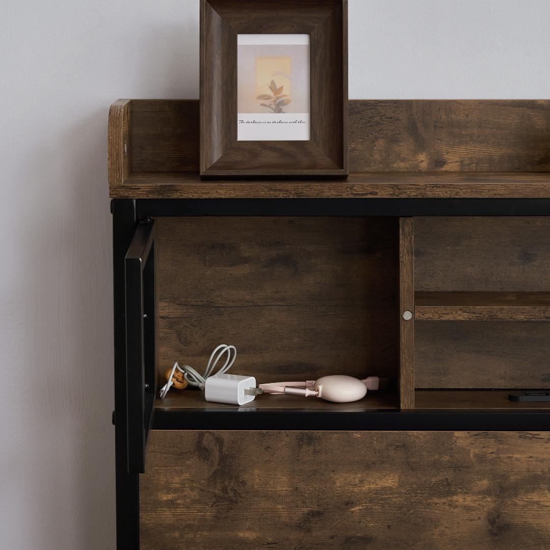 赤字！D ベッドフレーム ダブル ダブルベッド パイプベッド コンセント付