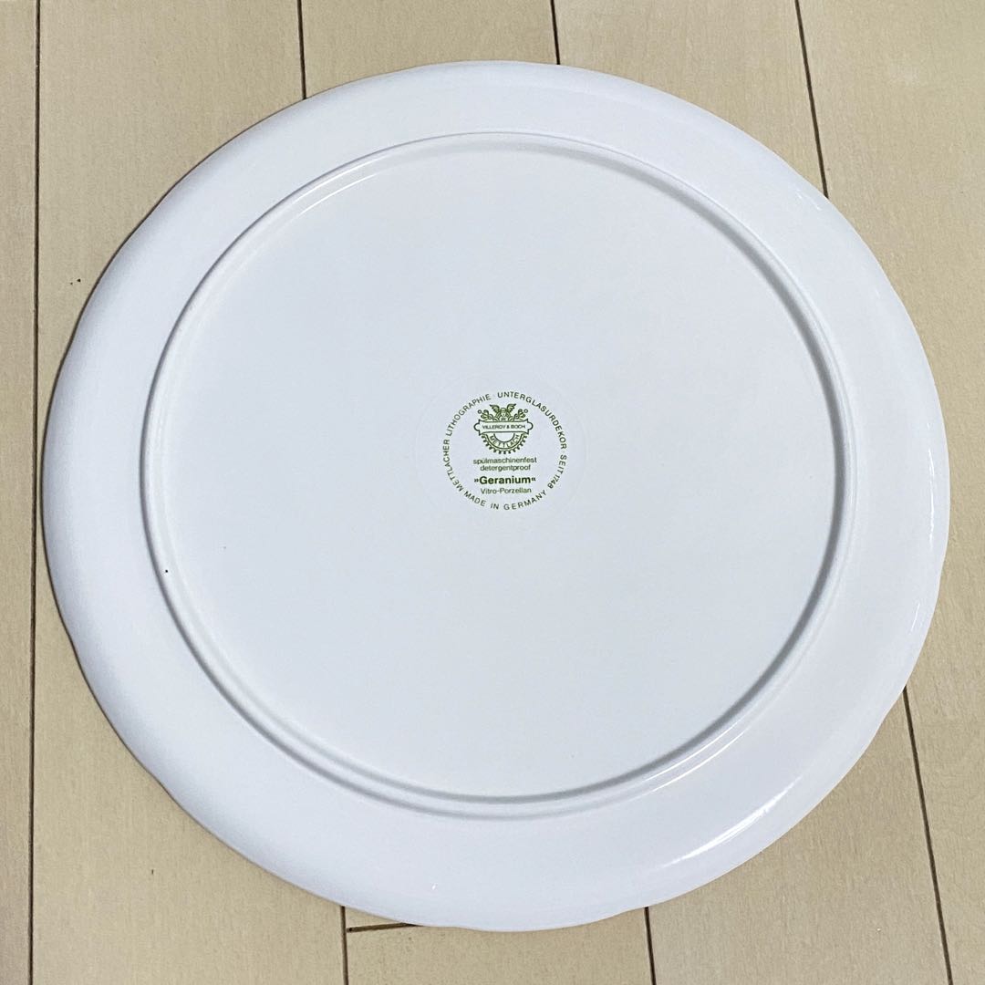 ビレロイ&ボッホ ゼラニウム柄 プレート 皿 33㎝ ビンテージ