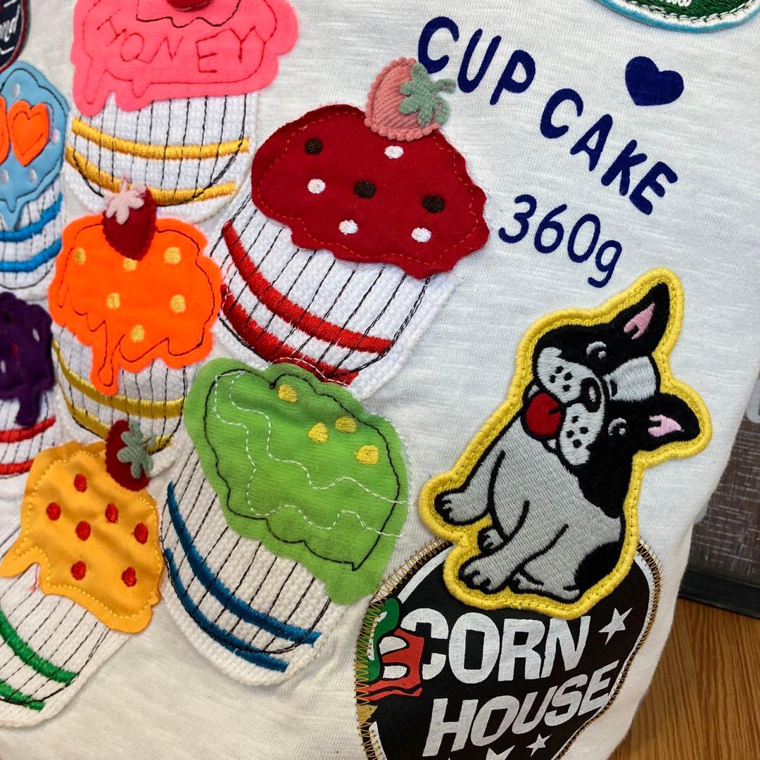 ハンドメイドバックデニムリメイクパッチワーク丸底トートバック♡スイーツとフレブル