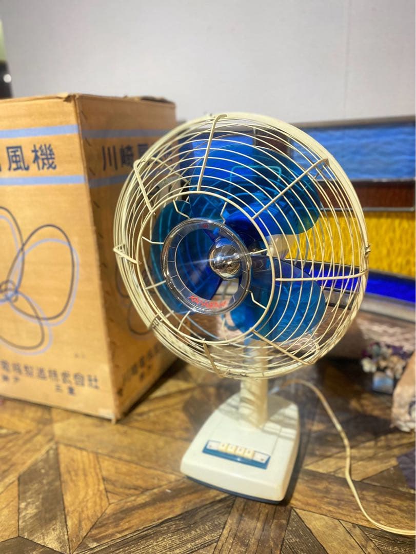 希少 川崎 扇風機 アンティーク インテリア 昭和レトロ 当時物 ビンテージ