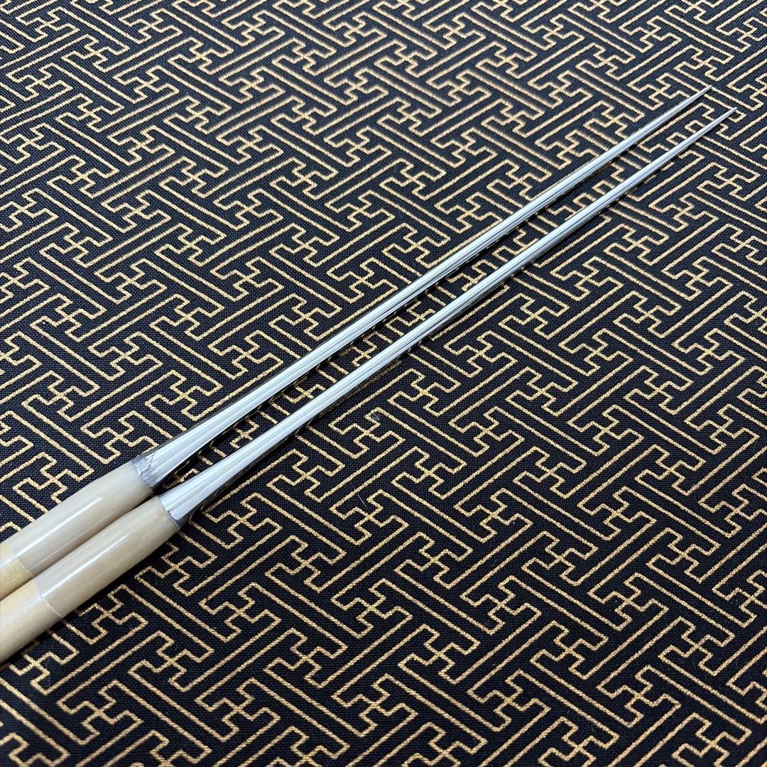 プロ用 ステンレス盛箸 165mm 白茶水牛柄