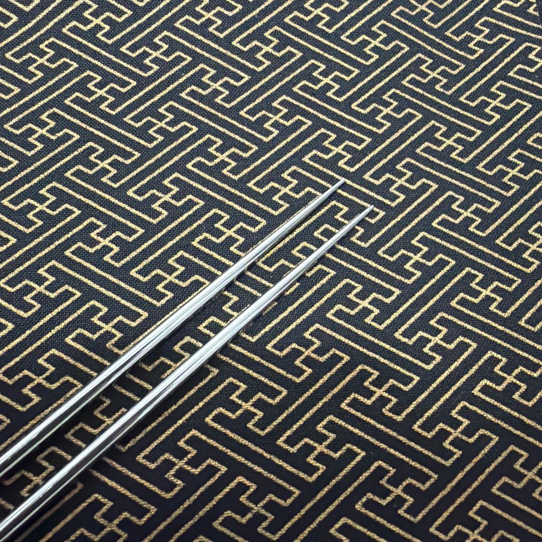 プロ用 ステンレス盛箸 165mm 白茶水牛柄