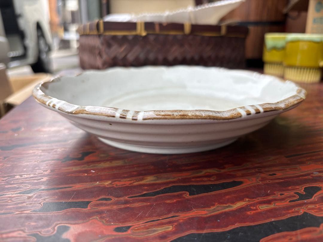 SANYO TOKI ASIAN ROAD 大皿5枚セット 竹編み盒入り