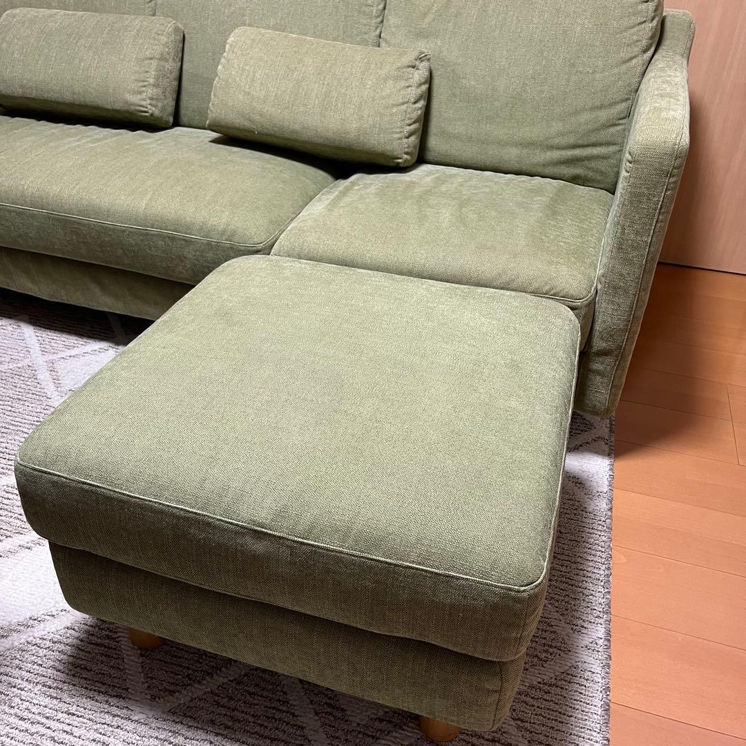 2/21まで estic 3人掛けソファ オットマンセット 日本製