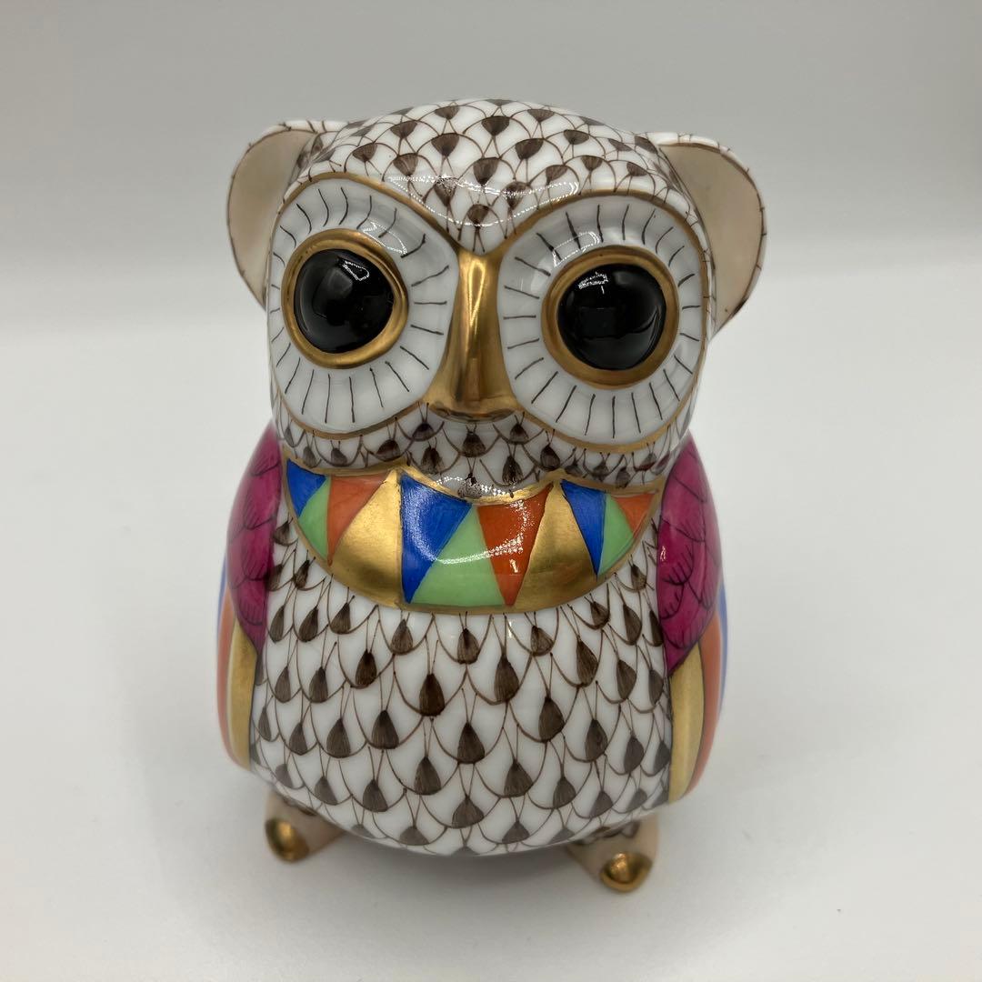 じゅん✨ヘレンド マヤのふくろう 442/3000 箱付 限定 置物 陶器