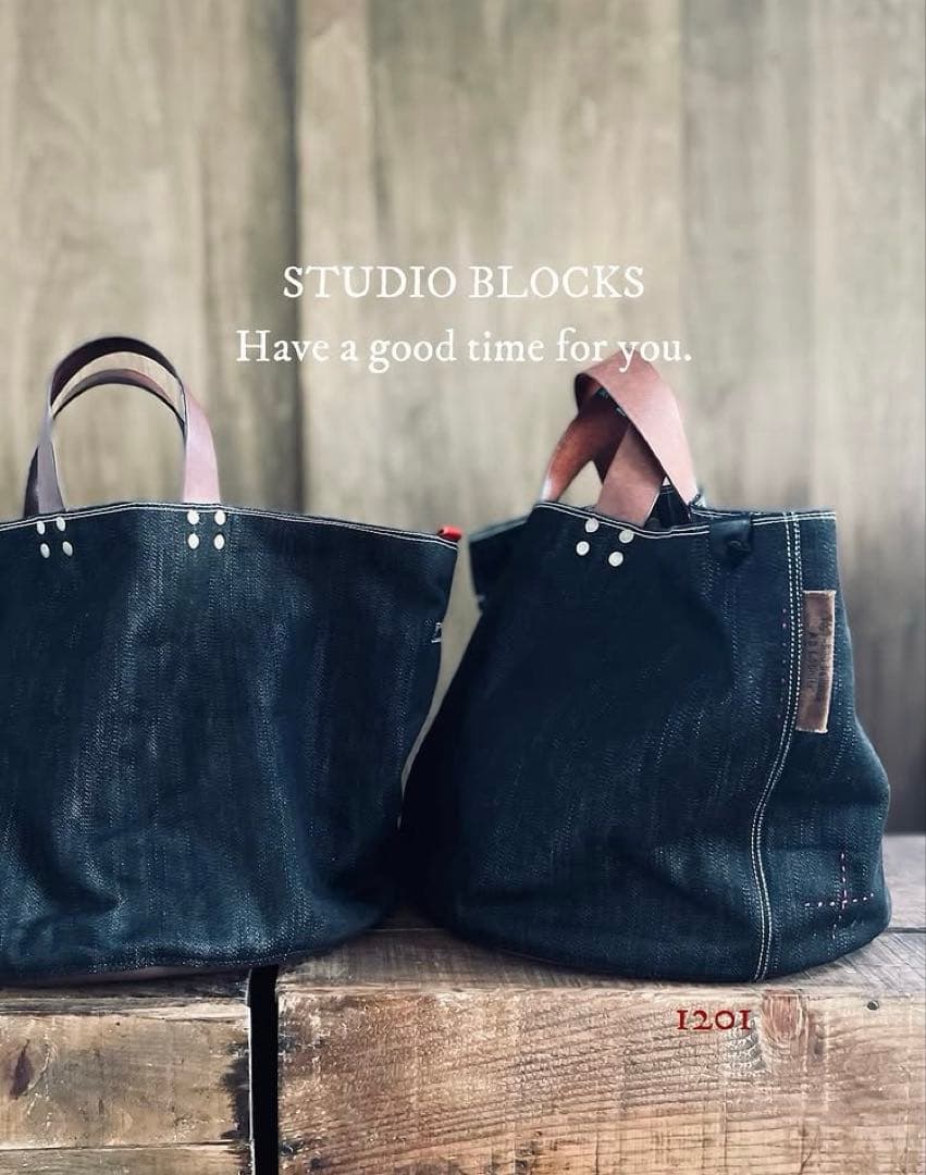 大人気ハンドメイド作家さん 大人シンプルデニムバッグ