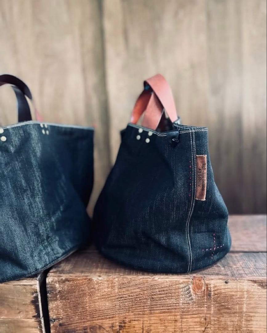 大人気ハンドメイド作家さん 大人シンプルデニムバッグ