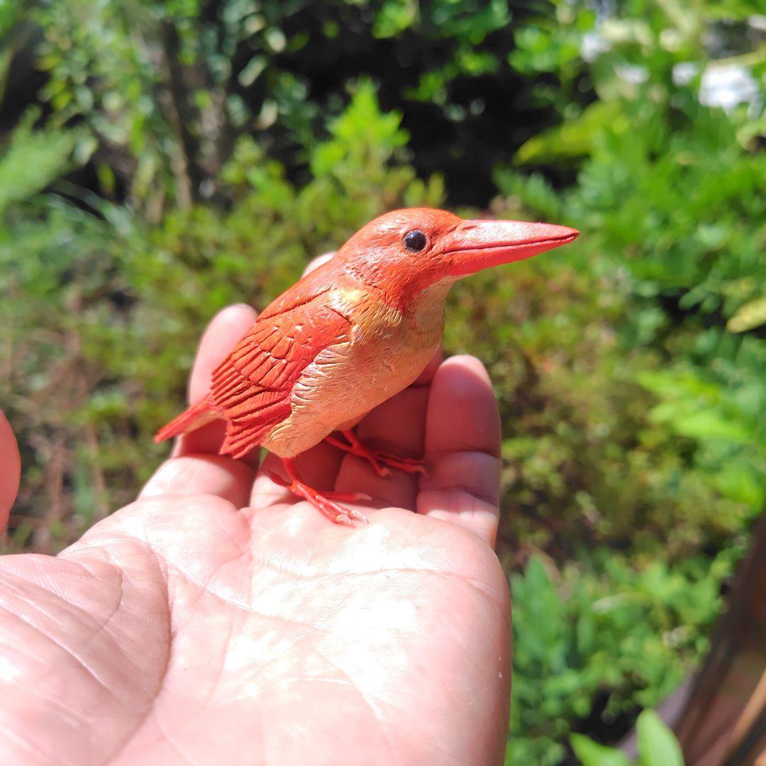小さなバードカービング ヨシゴイ&アカショウビン 野鳥 木彫り