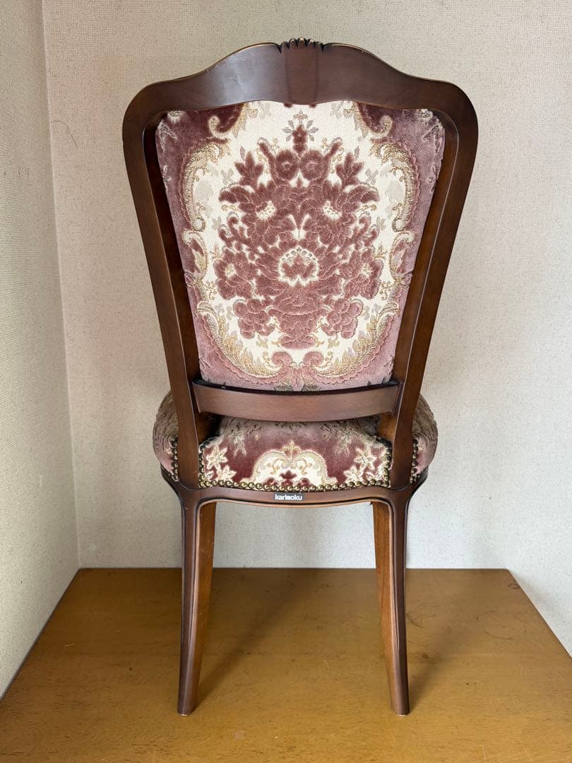 自宅保管品 karimoku ダイニングチェア 金華山 鋲打ち 椅子 イス