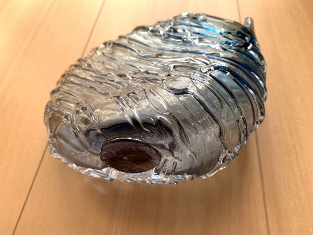 青のグラデーション ガラス花瓶 石垣幸秀