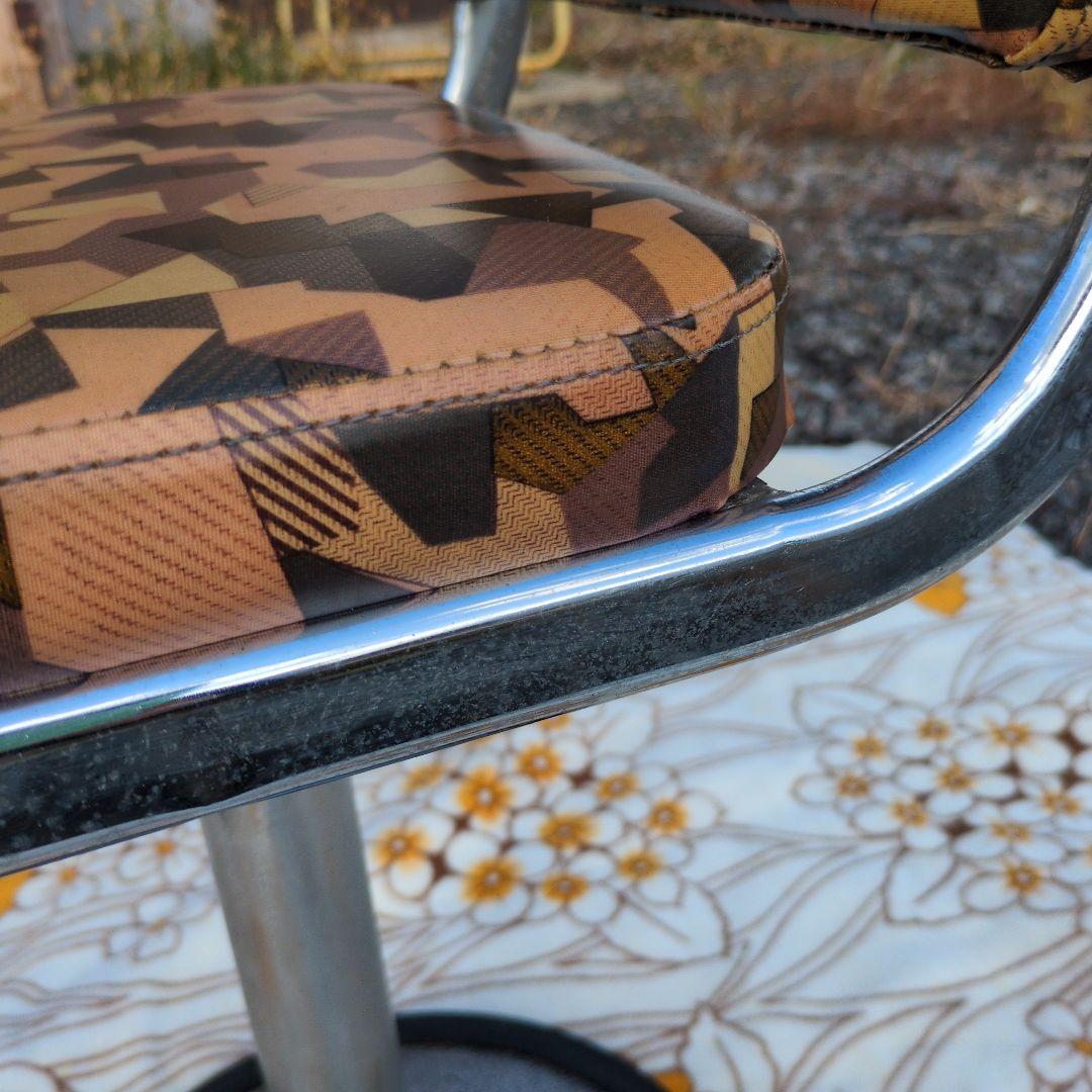 レトロ 回転 カウンターチェア ポップ スチール ビニール合皮 ショップ カフェ