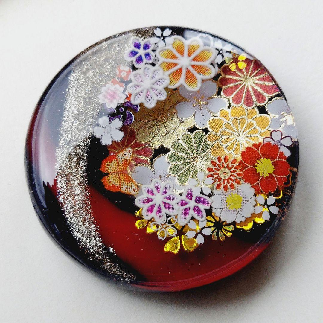 【1692】レジン　和柄　ヘアゴム　ポニーフック　ブロ―チ　ハンドメイド