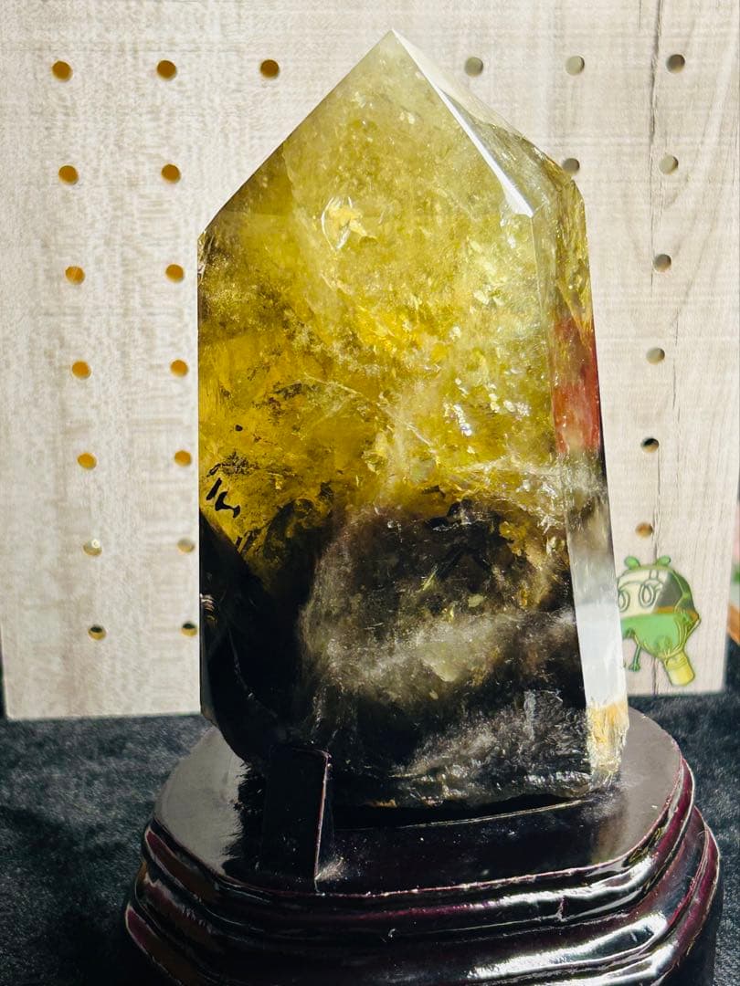 虹入り★シトリンスモーキー共生1300ｇ超え シトリンポイント