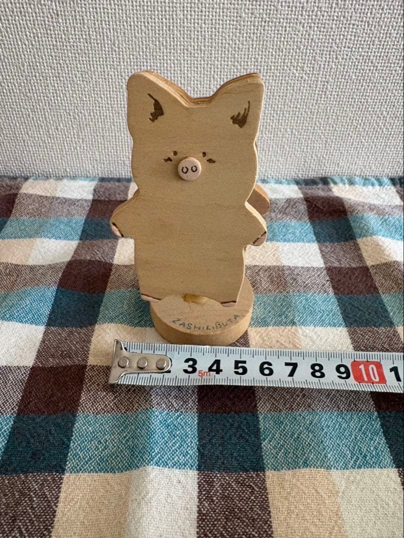 サンリオ　ザシキブタ　木製メモクリップスタンド　昭和レトロ