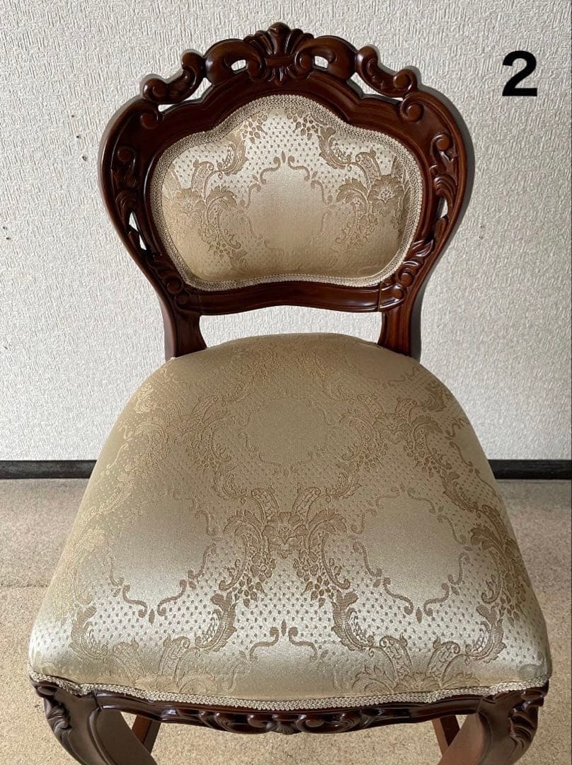 アンティーク カウンターチェア ダマスク柄 ハイチェア バロック調 バースツール