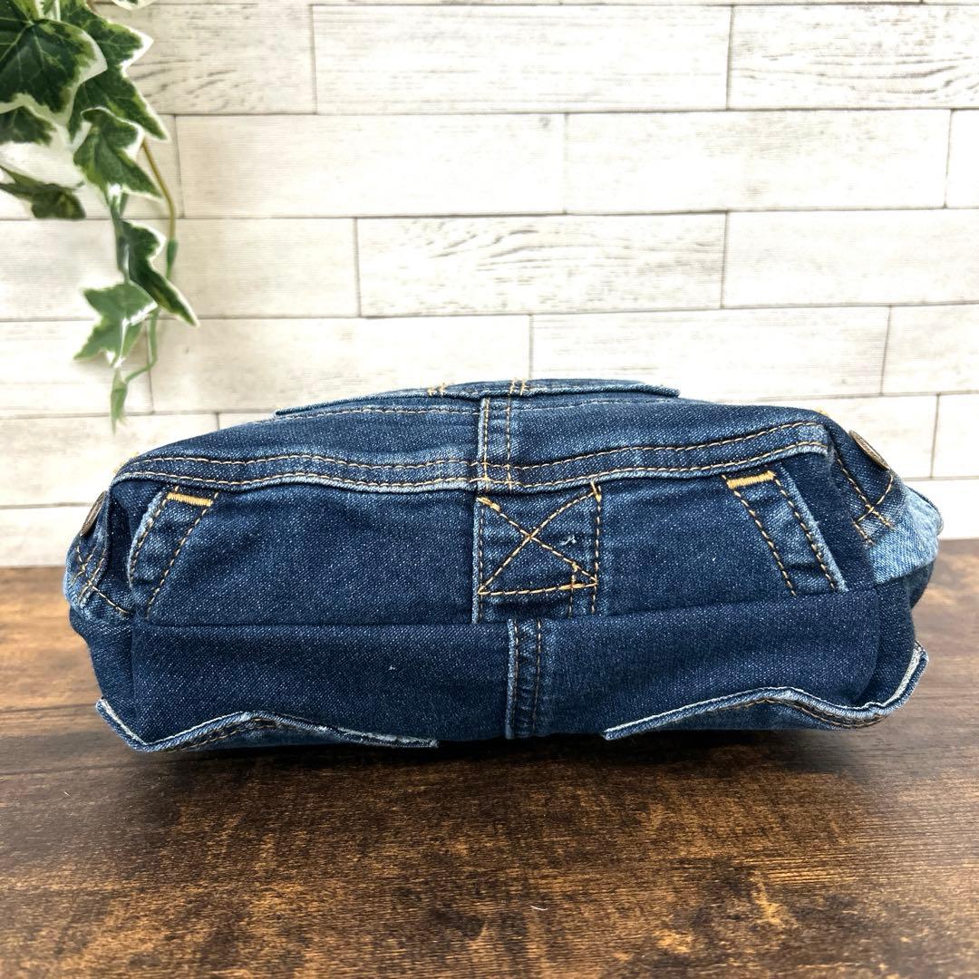 がま口バッグ　デニムリメイク