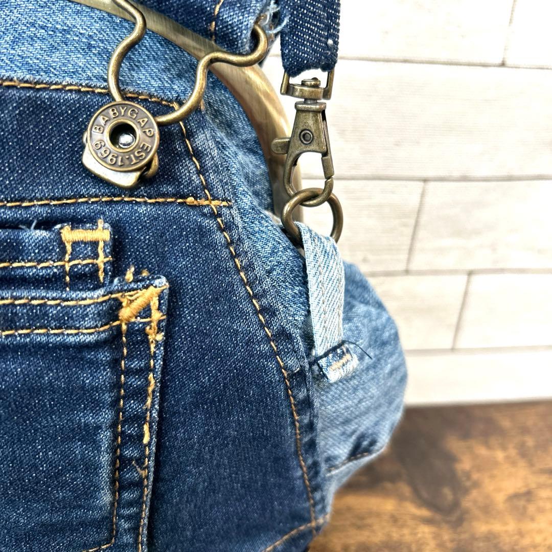 がま口バッグ　デニムリメイク