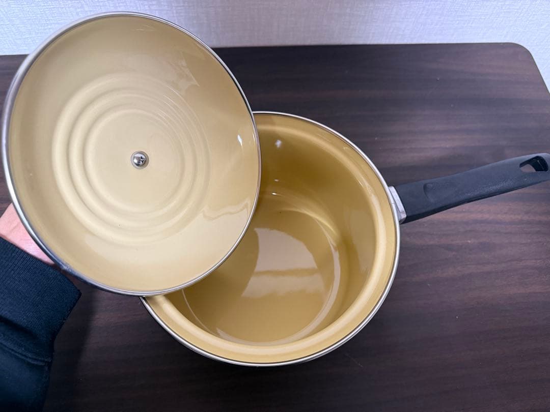 【値下げ】【箱あり(写真要確認)】LE CREUSET 片手鍋 グレー16cm