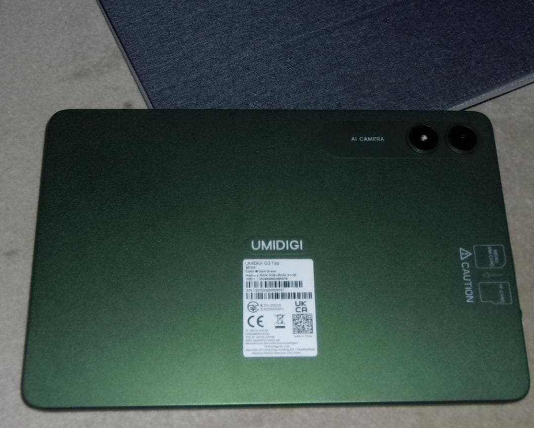UMIDIGI G3 Tab 本体 グリーン ケース付　Android 13