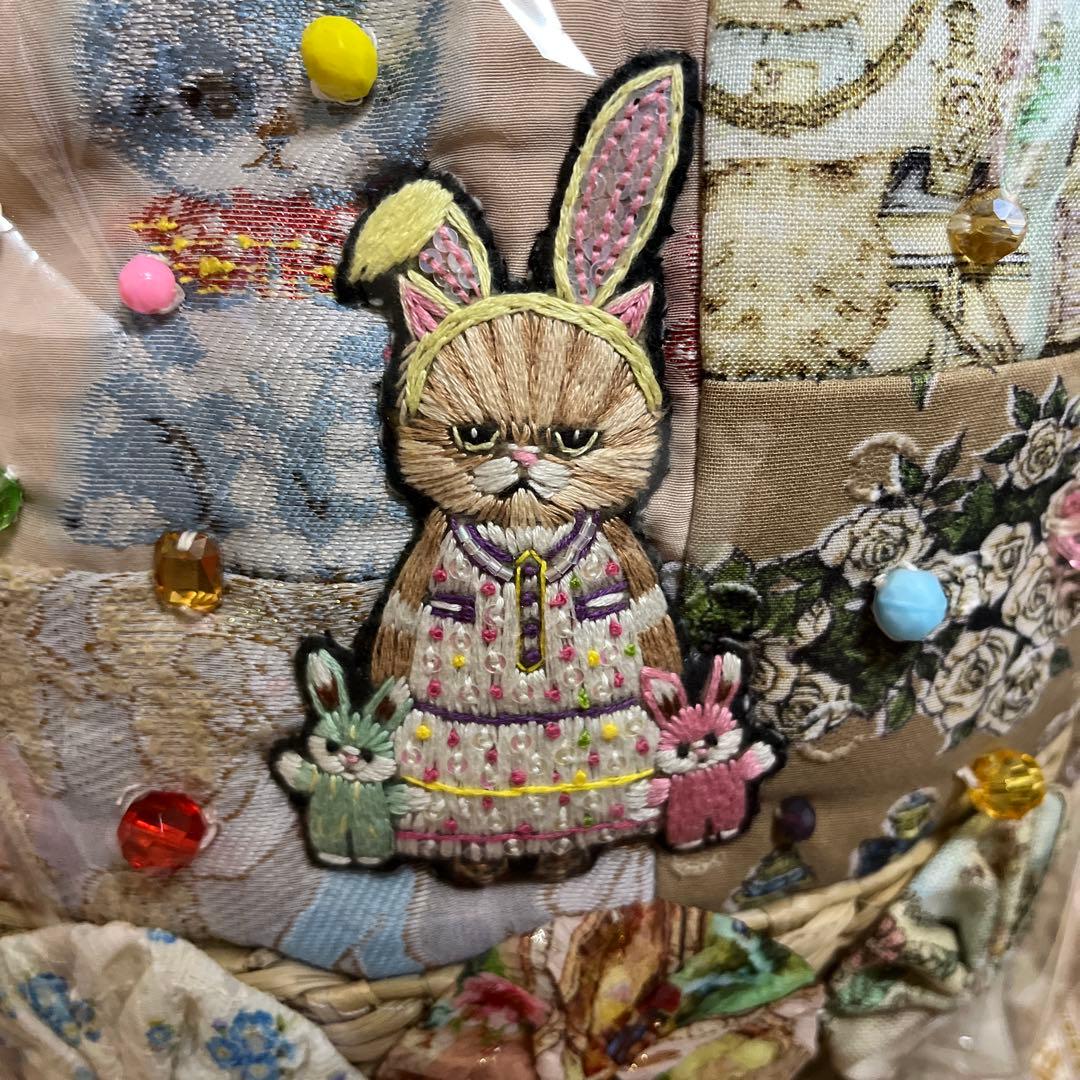 [新品未開封]ユキエモン、リメイクパッチワークかごBAG