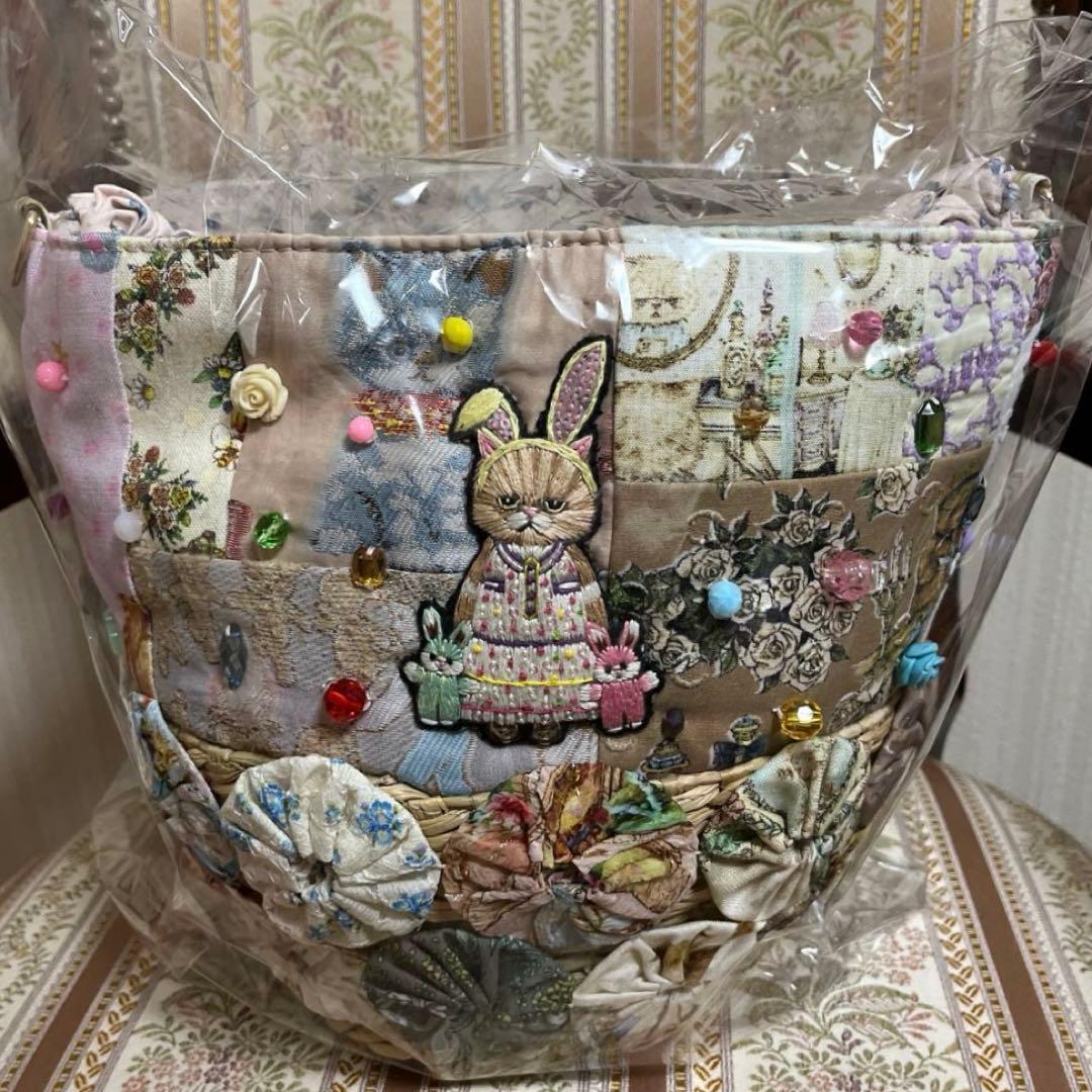 [新品未開封]ユキエモン、リメイクパッチワークかごBAG