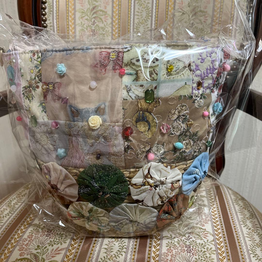[新品未開封]ユキエモン、リメイクパッチワークかごBAG