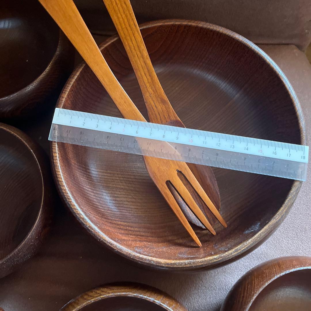 欅ボウルセット 大小ボウル フォークスプーン付き