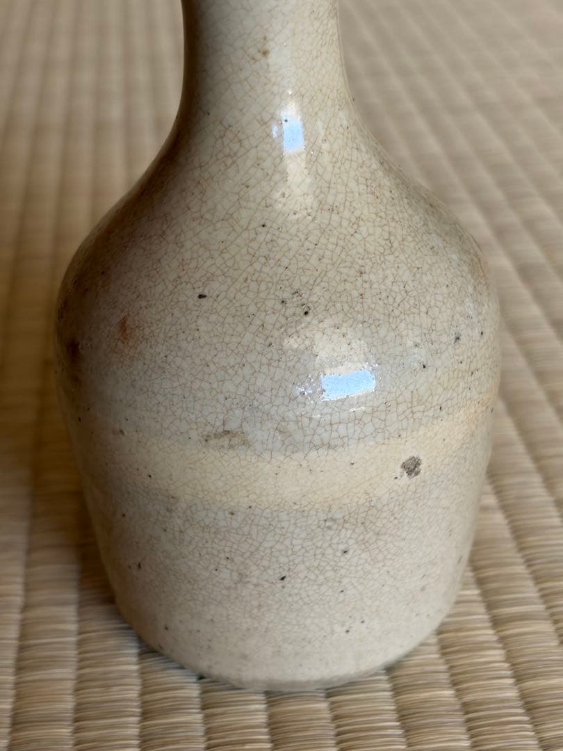 琉球 壺屋焼 粉引徳利 陶器製細長瓶 専用箱付き