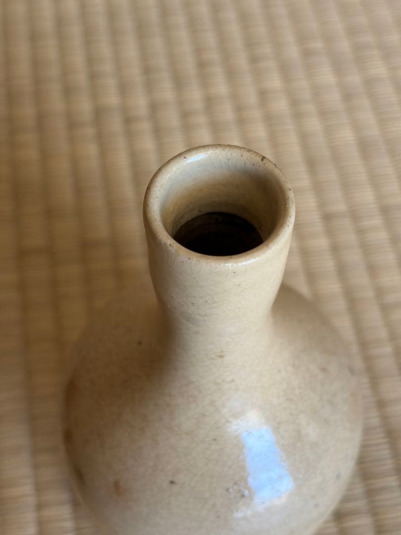 琉球 壺屋焼 粉引徳利 陶器製細長瓶 専用箱付き