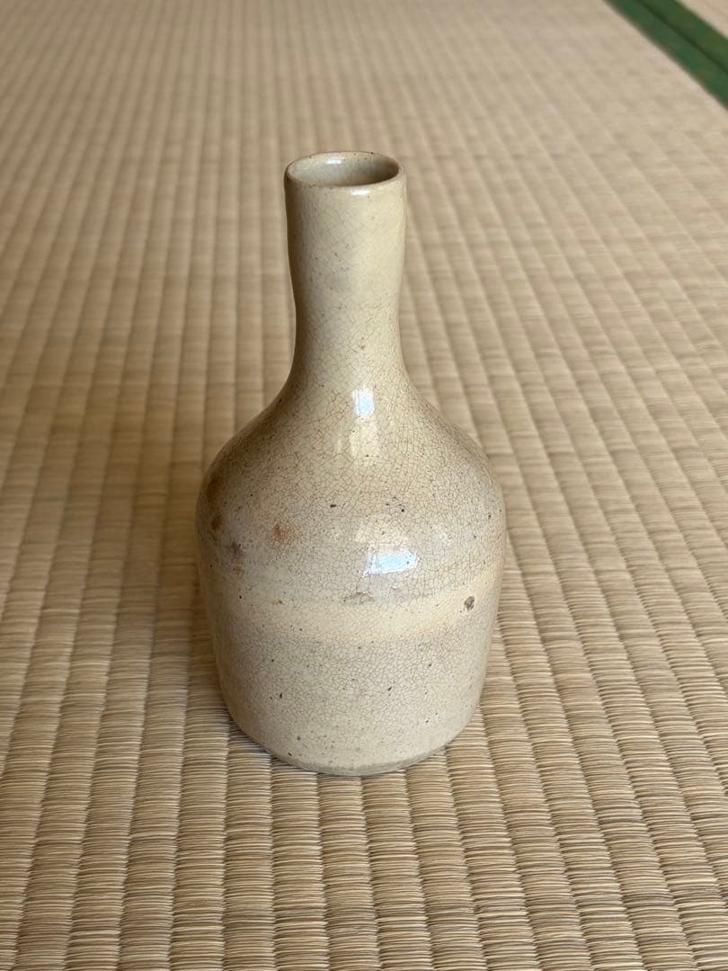 琉球 壺屋焼 粉引徳利 陶器製細長瓶 専用箱付き