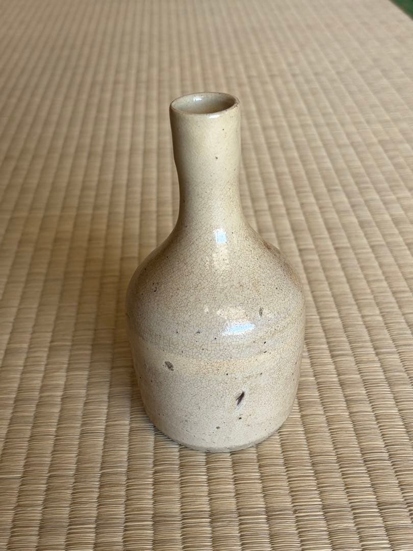 琉球 壺屋焼 粉引徳利 陶器製細長瓶 専用箱付き