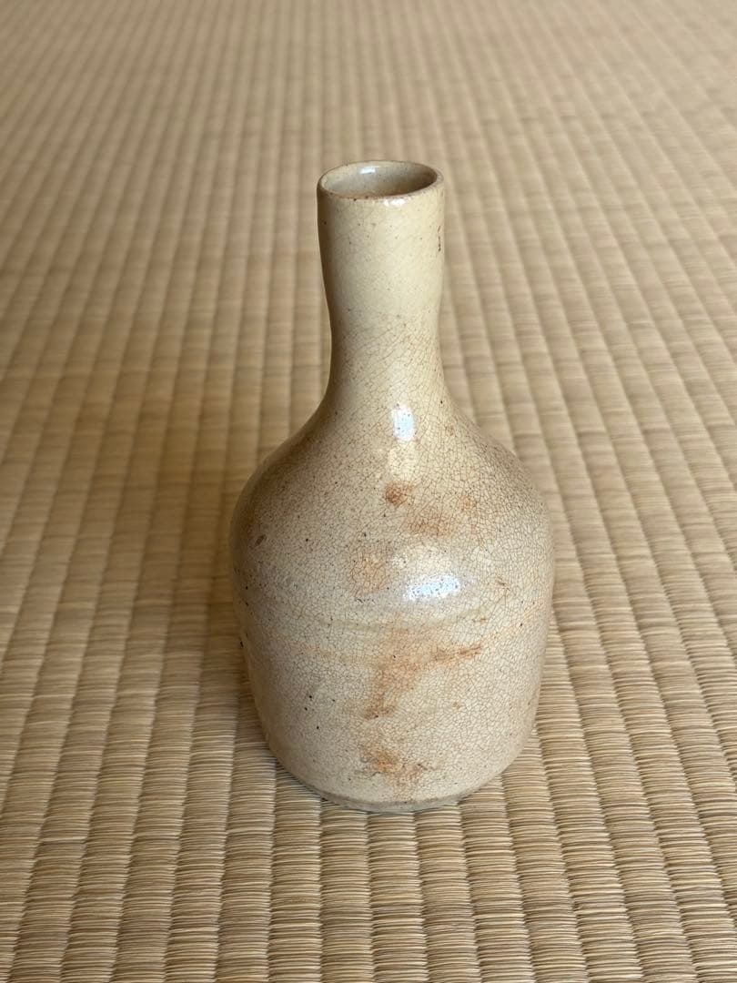 琉球 壺屋焼 粉引徳利 陶器製細長瓶 専用箱付き