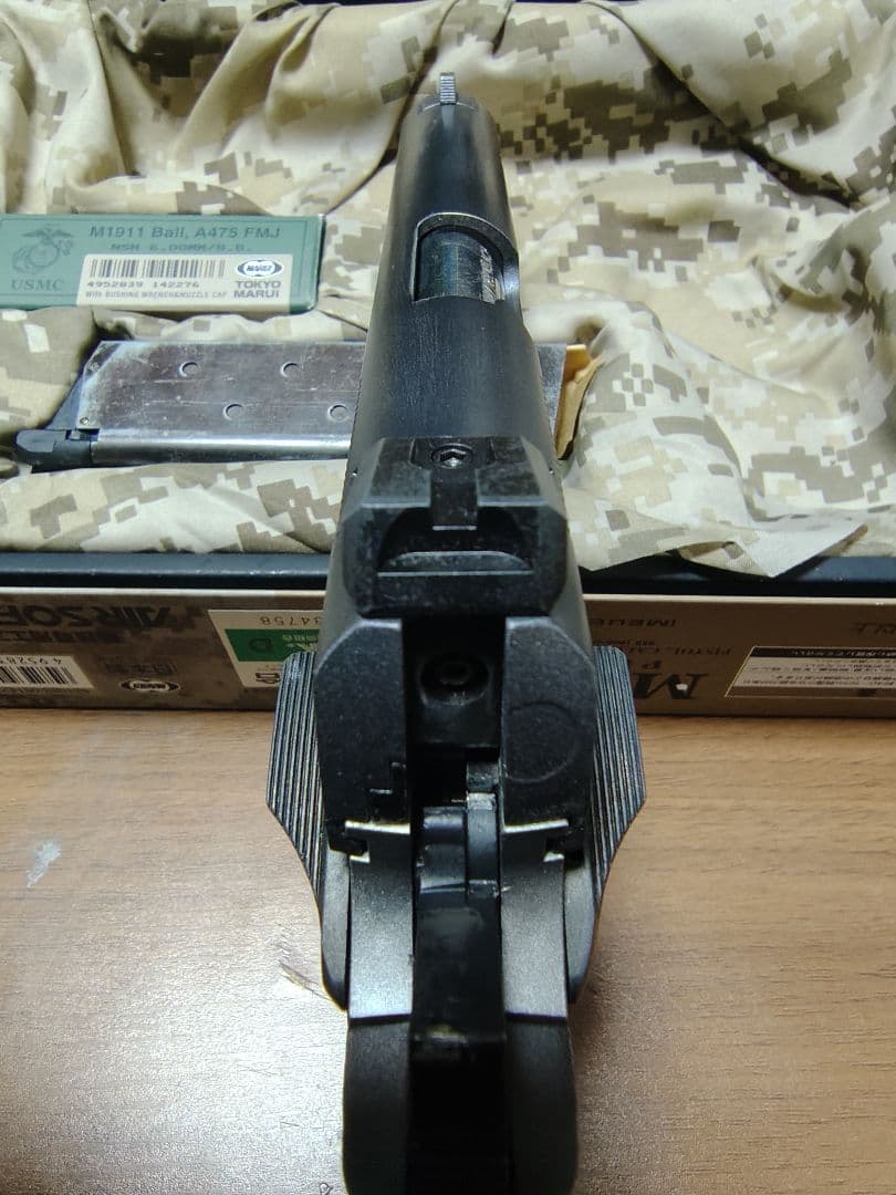 中古東京マルイガスブローバックハンドガン　コルトガバメントMEU塗装カスタム品