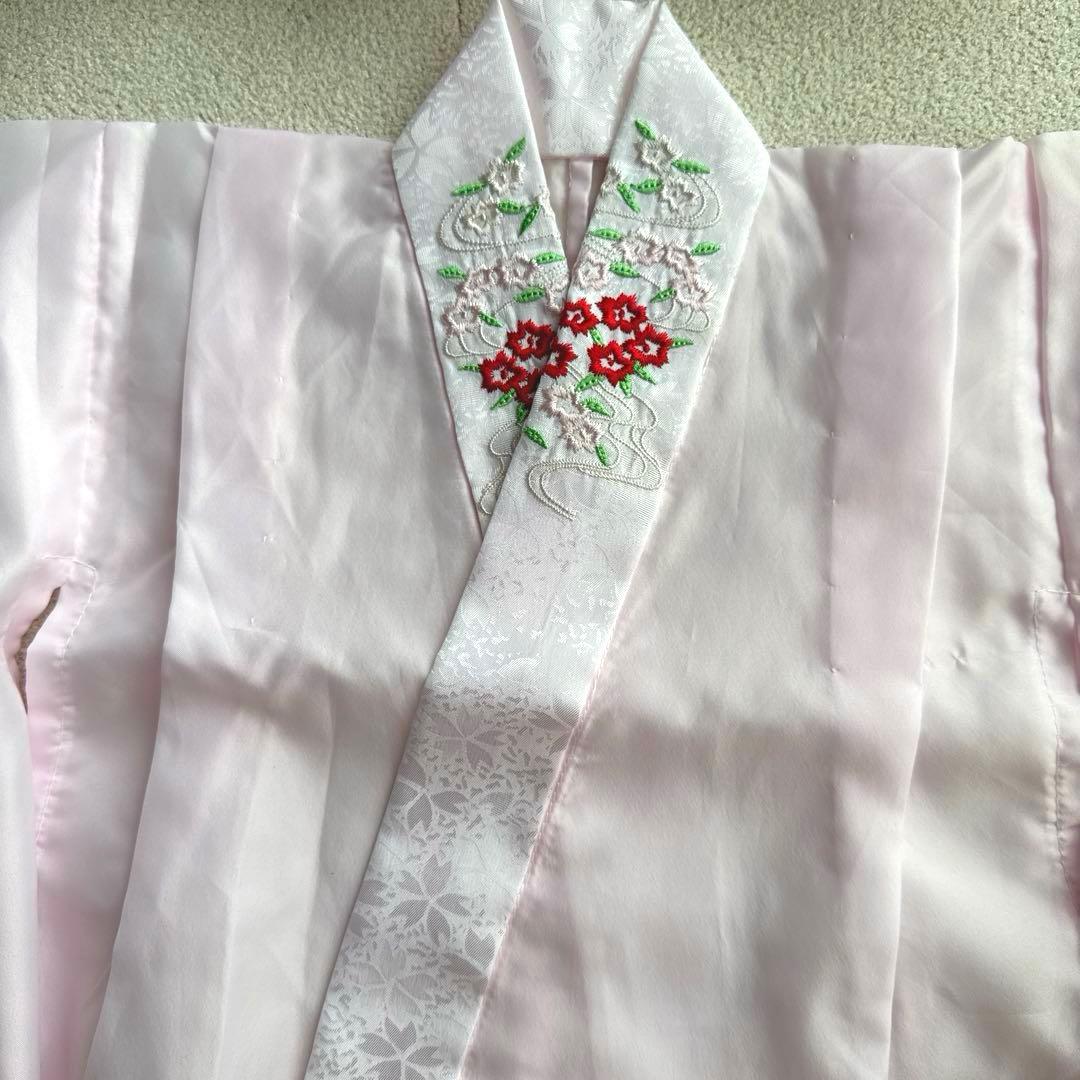 【七五三 3歳 女の子】京都花ひめ 8点フルセット 被布疋田柄 赤白ピンク