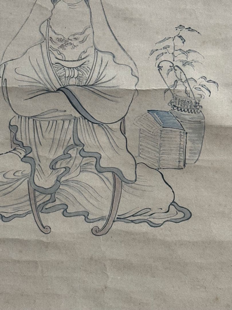 沙彌五岳焚香拝寫　般若多心経　紙本肉筆　掛軸　仏教美術　送料込み260305