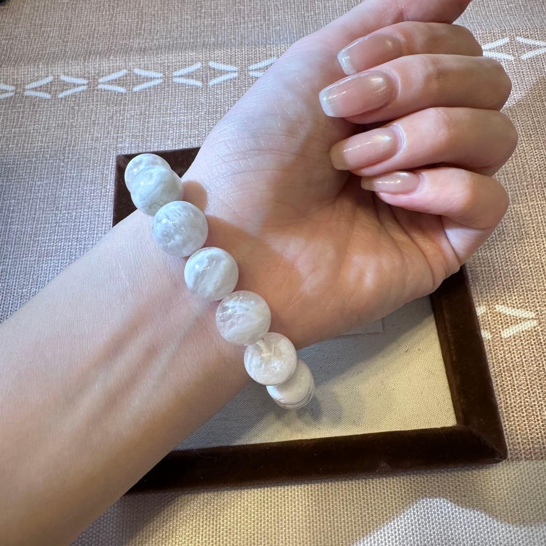 天然スノーファントムブレスレット（4A級白水晶11〜11.8mm）