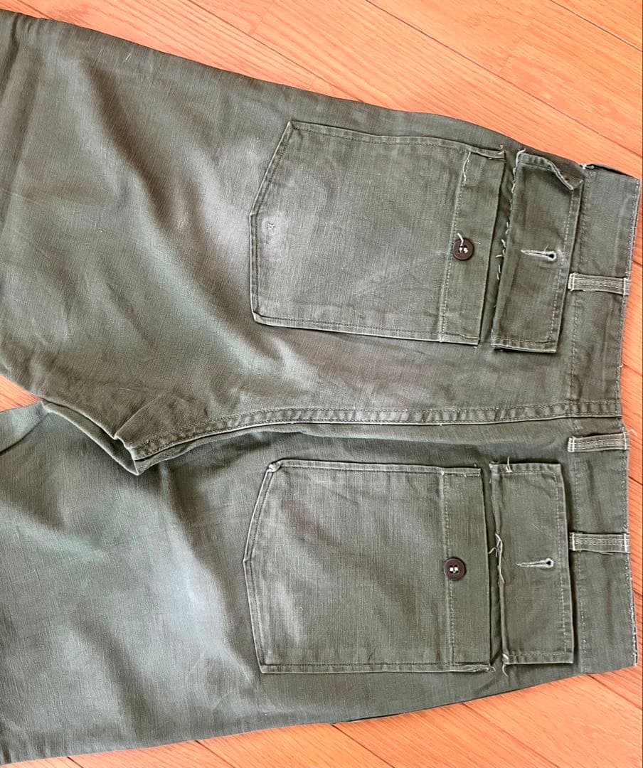 60's ベイカーパンツ ユーティリティパンツ 実物フロント◎BARJOジッパー