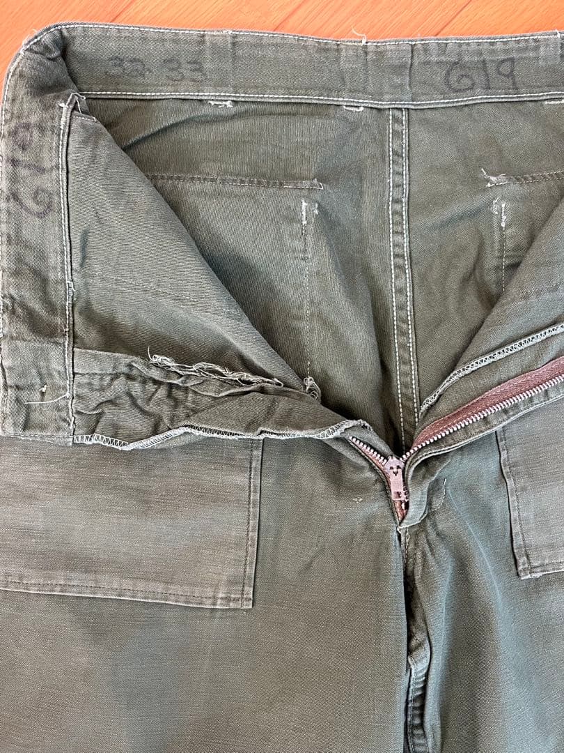 60's ベイカーパンツ ユーティリティパンツ 実物フロント◎BARJOジッパー