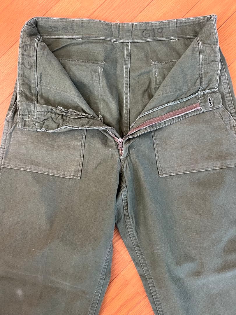 60's ベイカーパンツ ユーティリティパンツ 実物フロント◎BARJOジッパー