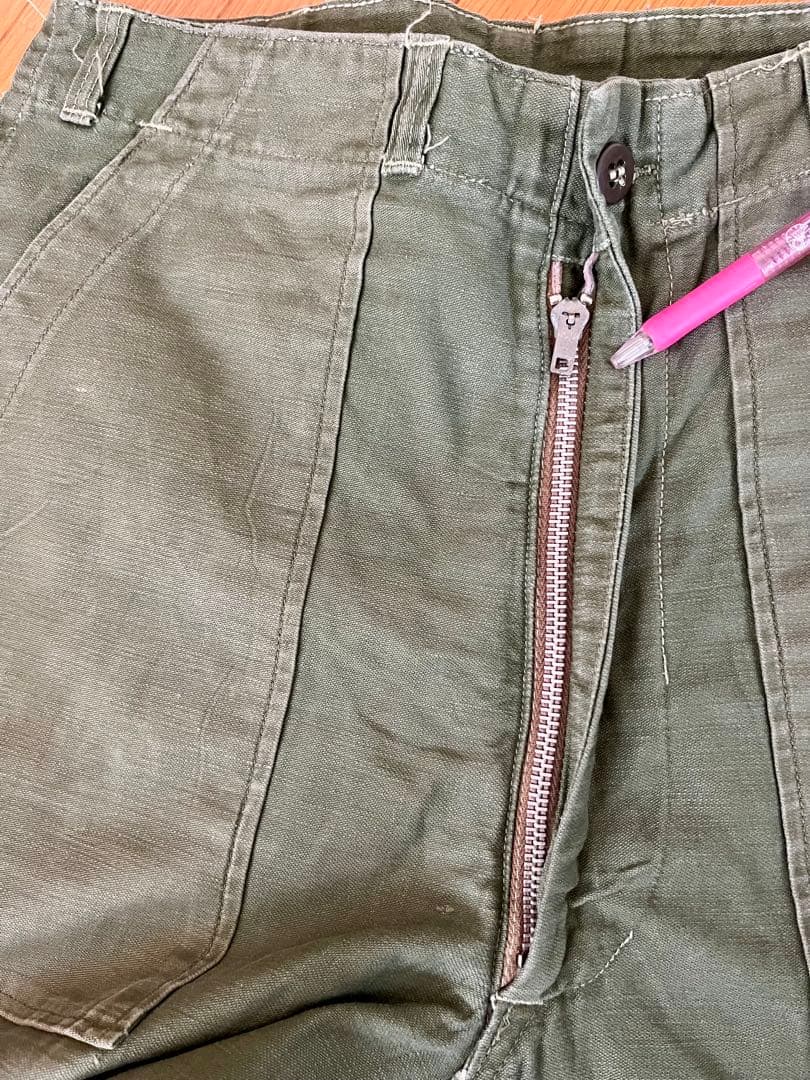 60's ベイカーパンツ ユーティリティパンツ 実物フロント◎BARJOジッパー