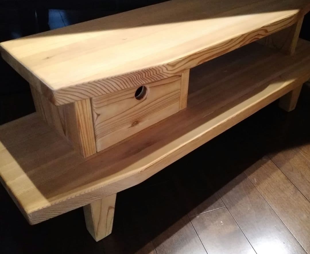 テレビ台（杉集成材、無塗装） ハンドメイド