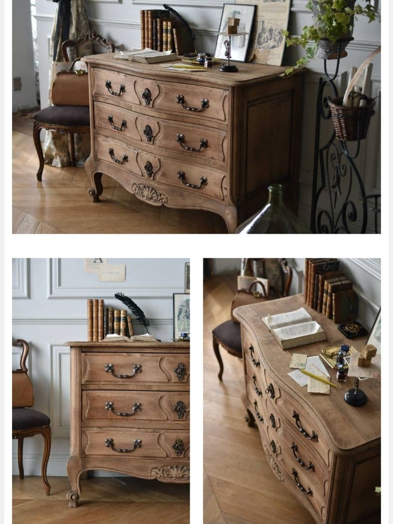 【美品】アンティークチェスト( 無垢材 オーク 剥離)