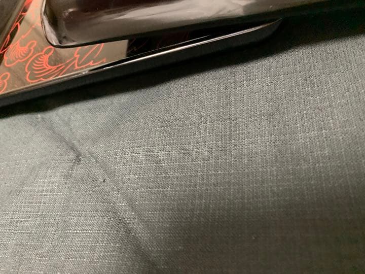 漆黒　沈朱牡丹　一膳盆　長方形　2点