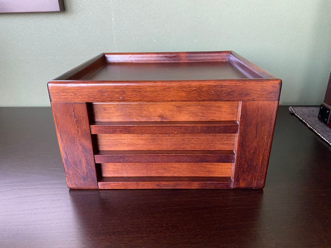 木製　小物入れ　レターケース　3段引き出し