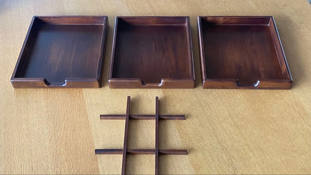 木製　小物入れ　レターケース　3段引き出し