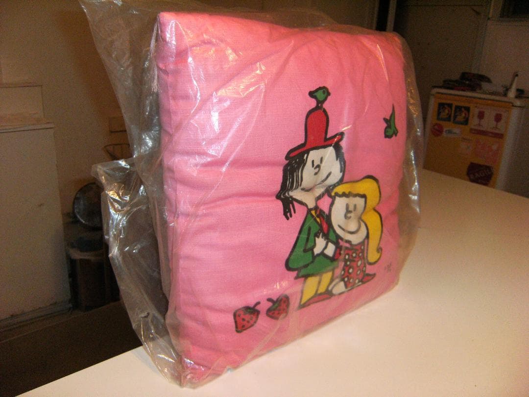 昭和レトロ★日本製★アニメ 原宿系 水森亜土 亜土ちゃん系 クッション 座布団